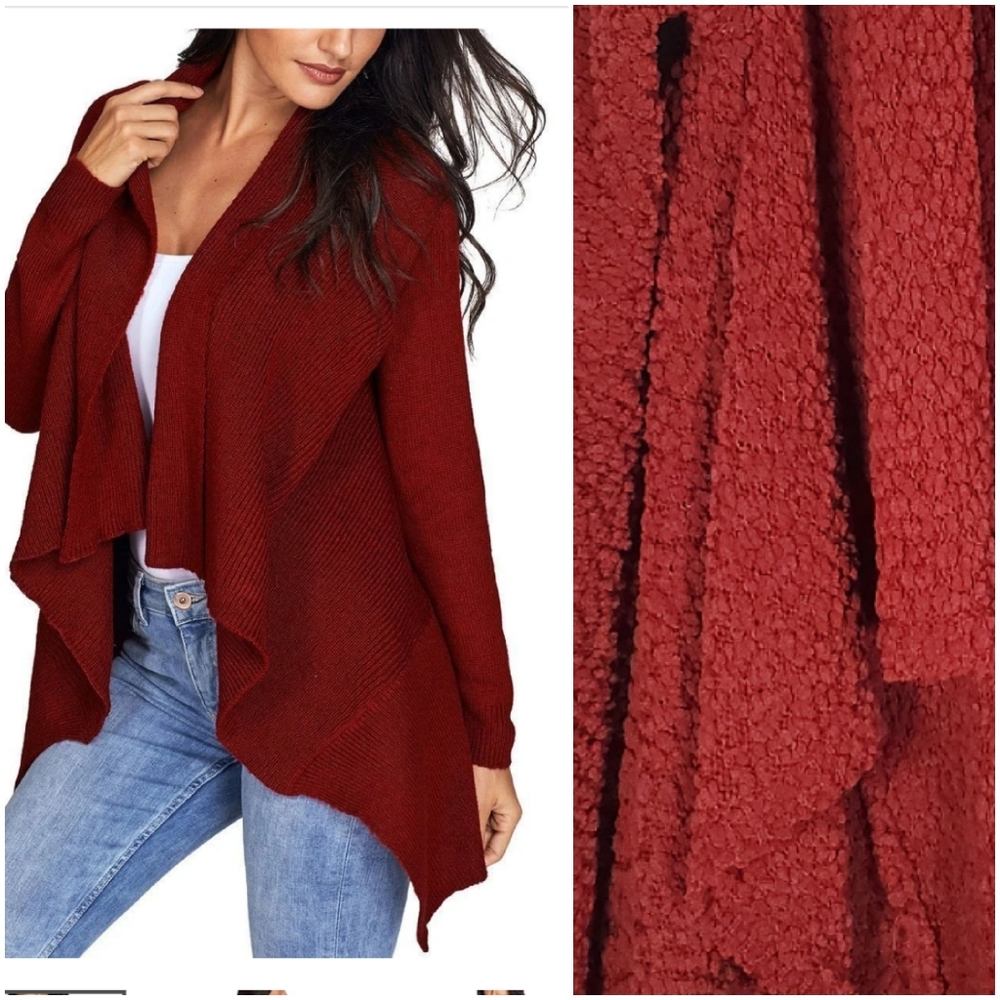 Adam Levine Popcorn Knit Open Drape Front Cardigan